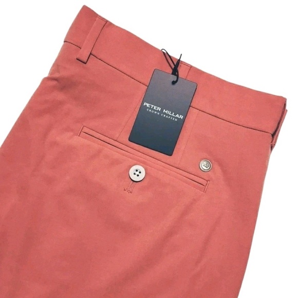 Peter Millar Crown Crafted Surge Tailored 36 Scarlet Lily Performance Shorts